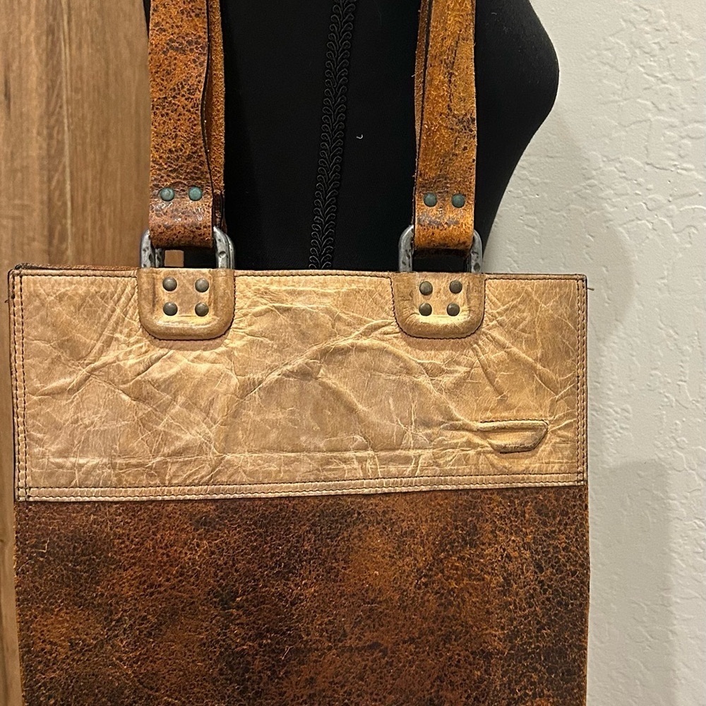 Vintage Diesel Leather Tote Bag